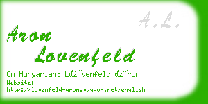 aron lovenfeld business card